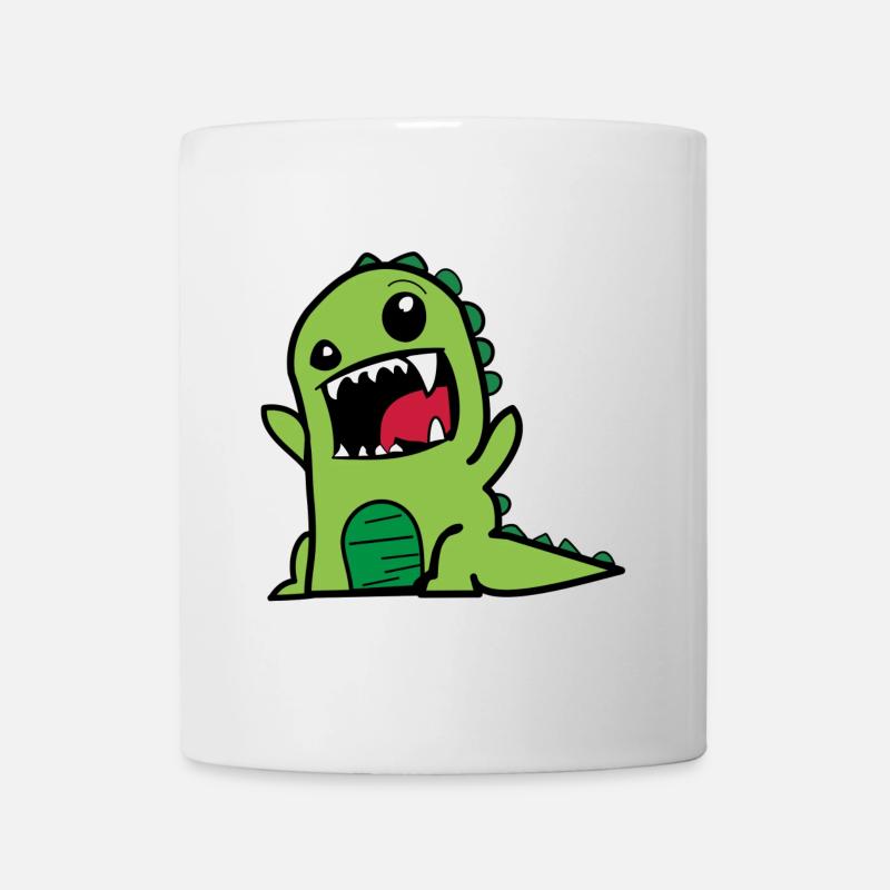 Dinosaure T-Rex Dino Comicstyle en vert - Mug blanc - blanc