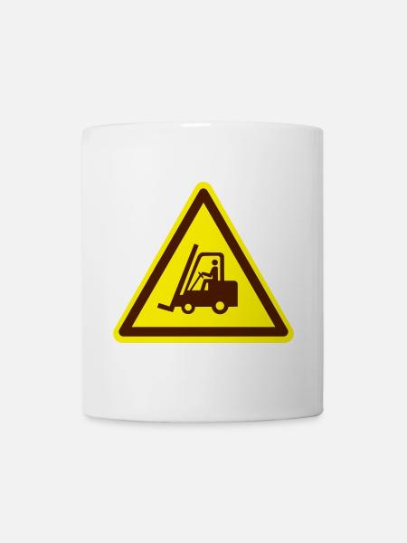 Forklift plate (colors adjustable!) - Mug - white