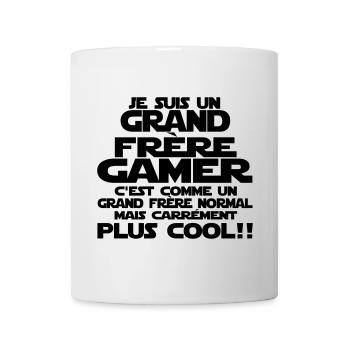 je suis un grand frère gaMER - Mug blanc - blanc - Devant