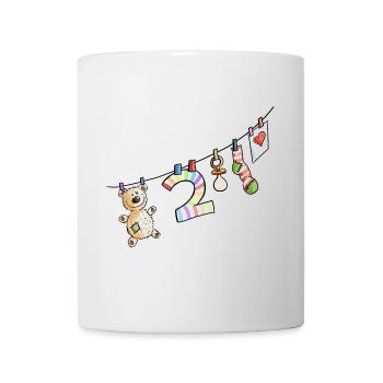 Zweiter Geburtstag - Bin schon zwei - Geschenk - Tasse - Weiß - Vorne