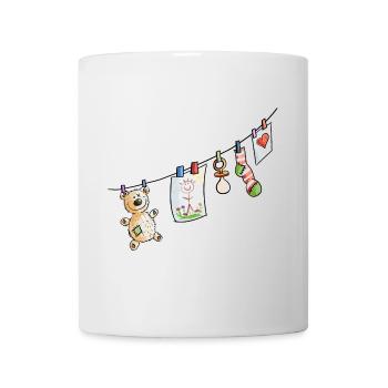 Vêtements de bébé ligne - bébé - sucettes - Jouets - Mug blanc - blanc - Devant