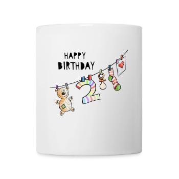 Happy Birthday - Zweiter Geburtstag - Zwei Jahre - Tasse - Weiß - Vorne