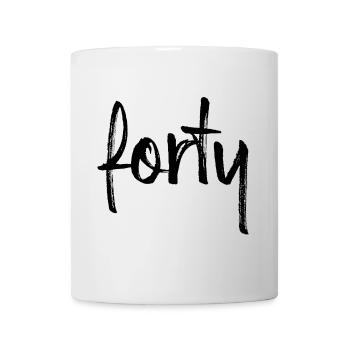 40 forty Geburtstag Geschenk Zahl 40 Nummer - Tasse - Weiß - Vorne
