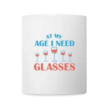 Wine Age Glasses Gift Saying - Mug - white - Front