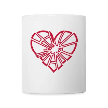 coeur brisé - Mug blanc - blanc - Devant