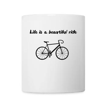 Life is a beautiful ride bike - Mug - white - Front