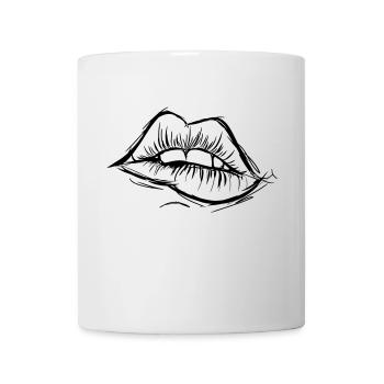 Sexy Lippen, zum verlieben, Geschenkidee - Tasse - Weiß - Vorne
