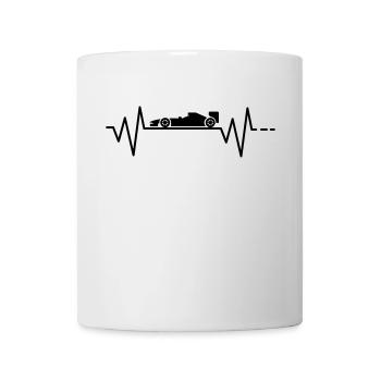 Heartbeat Formula Racing Car Motorsport Racing Driver - Mug - white - Front