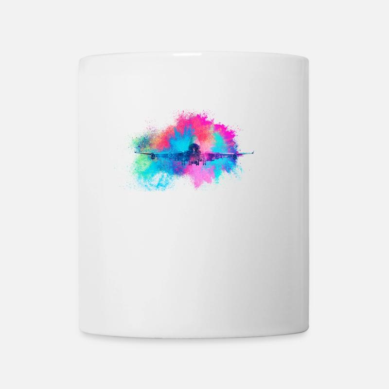 Avion coloré coloré - Mug blanc - blanc