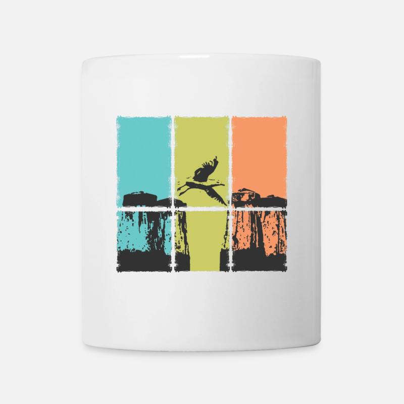 Abstrakt KunstKollektion für Küstenfreunde - Möwe - Tasse - Weiß