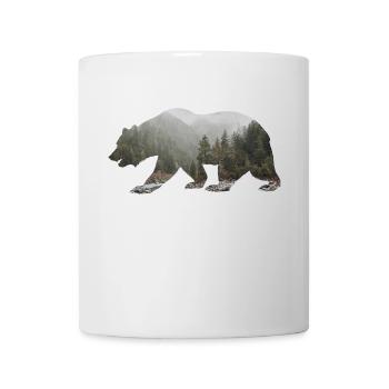 Ours avec forêt en arrière-plan - Mug blanc - blanc - Devant