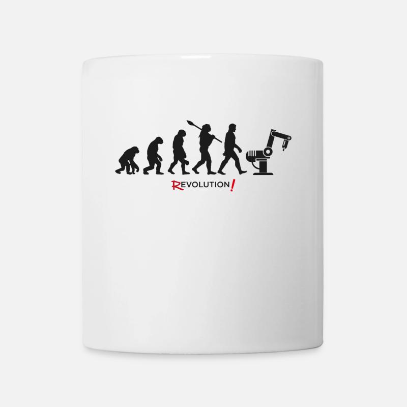 Evolution Revolution Android Roboter - Tasse - Weiß