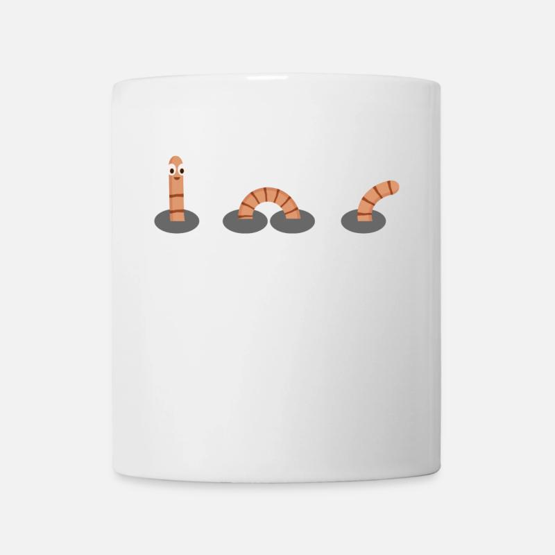 Wurm im Erdreich (Stripes-Edition) - Tasse - Weiß