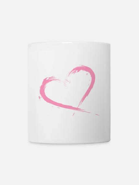 Herz Bürste Rosa Vektorgrafik - Tasse - Weiß