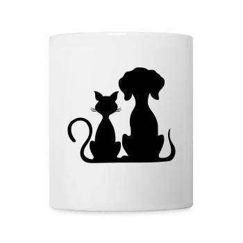 hund und katze - Tasse - Weiß - Vorne