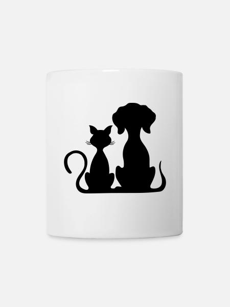 chien et chat - Mug blanc - blanc