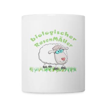 Schaf = biologischer Rasenmäher - Tasse - Weiß - Vorne
