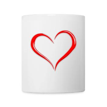 Minimalist Red and White Stylized Heart - Mug - white - Front