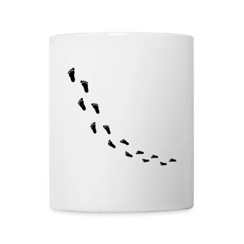 fussabdruecke_kommt - Tasse - Weiß - Vorne