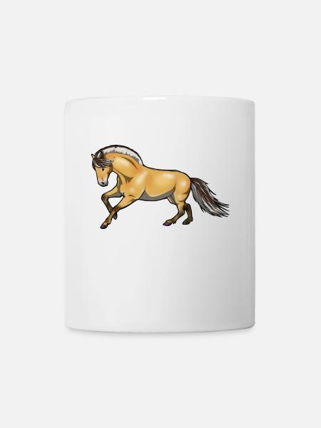 Cheval de fjord cadeau poney cheval couleur norvégienne - Mug blanc - blanc