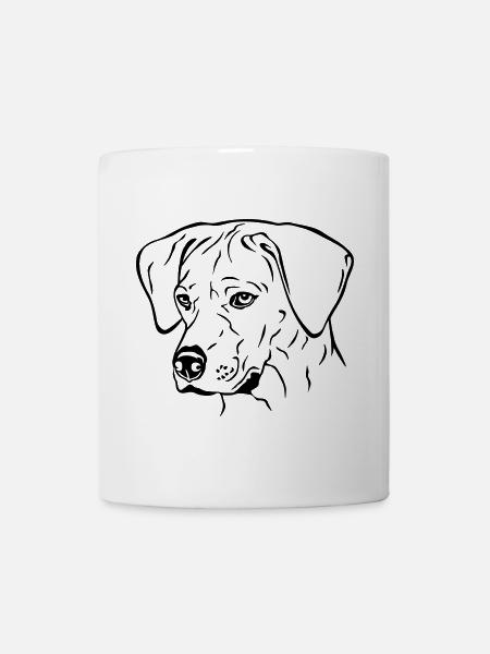 Rhodesian Ridgeback Hündin Kopf schwarz - Tasse - Weiß