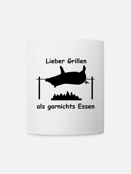 spanferkel grillen speise - Tasse - Weiß