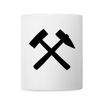 Schlägel und Eisen - Die Bergmannswerkzeuge - Tasse - Weiß - Vorne