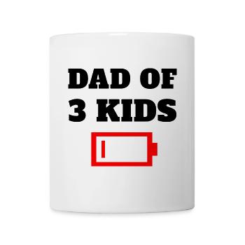 Papa fatigué de 3 enfants Père avec trois enfants - Mug blanc - blanc - Devant