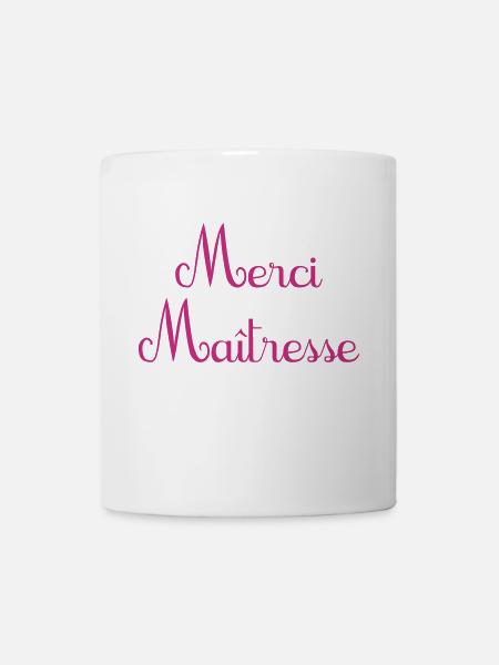 merci maîtresse cadeau de fin d'année école - Mug blanc - blanc