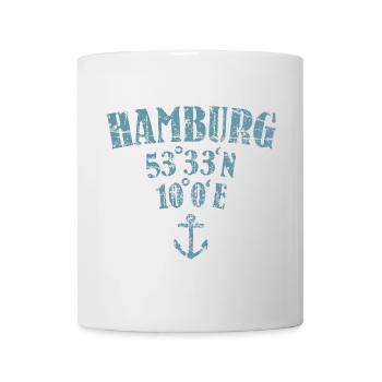 Hamburg Koordinaten - Tasse - Weiß - Vorne