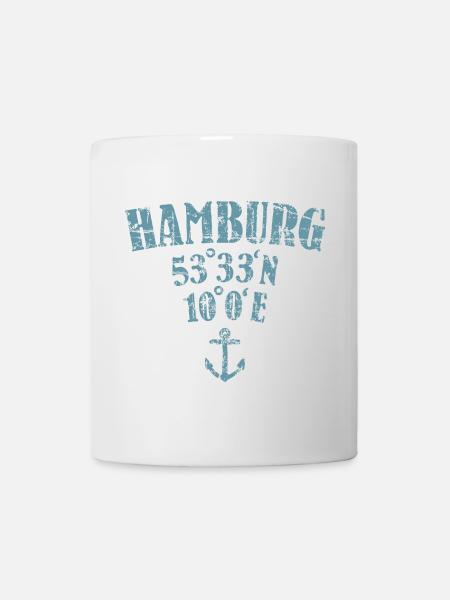 Hamburg Koordinaten - Tasse - Weiß