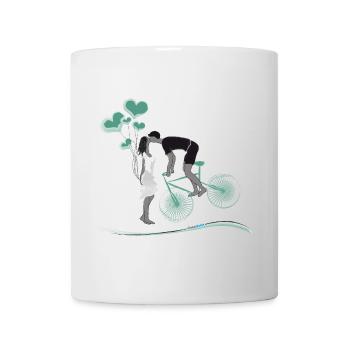 Fahrradpaar Herzballons Liebe kennt keine Grenzen - Tasse - Weiß - Vorne
