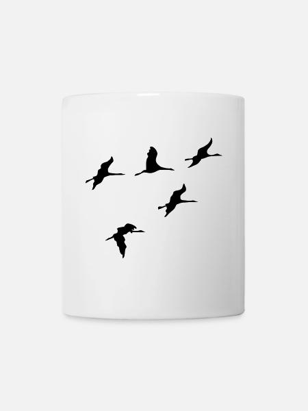 kraniche vogel reise - Tasse - Weiß