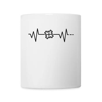 Heartbeat puzzle puzzle piece Puzzle gift idea - Mug - white - Front
