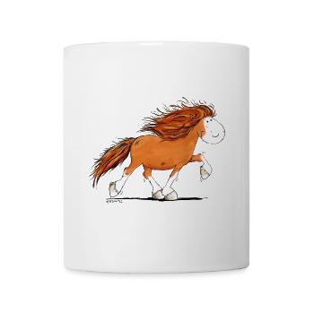 Funny Icelandic Horse Helmet Scarf Icelandic in Tölt - Mug - white - Front