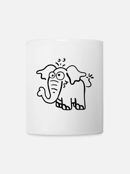 Knuffiger Elefant - Tasse - Weiß