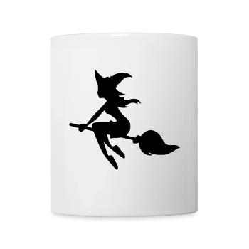 Witch on broom - Mug - white - Front