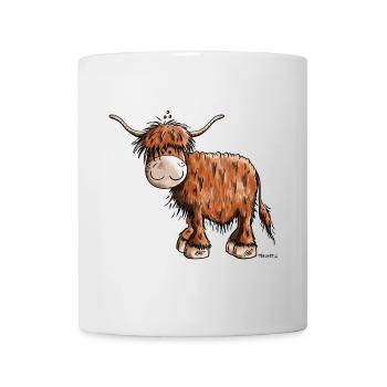 Da ist ein Schottisches Hochlandrind - Tasse - Weiß - Vorne