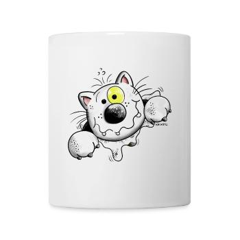 Crazy Cat - Mug blanc - blanc - Devant