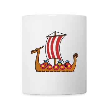 Wikingerschiff - Tasse - Weiß - Vorne
