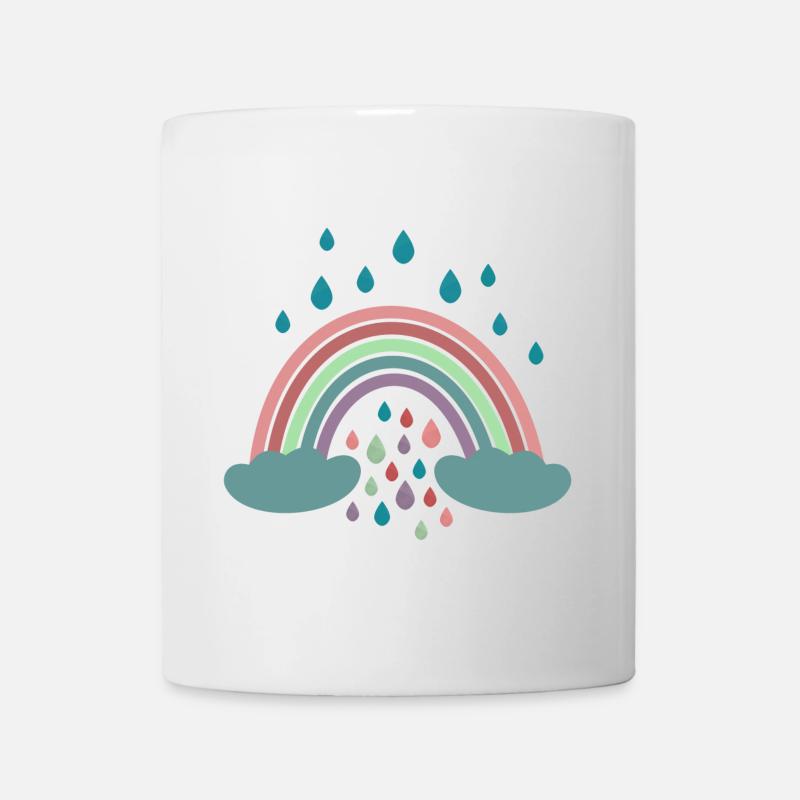 Happy Rainbow Regenbogen Design - Tasse - Weiß