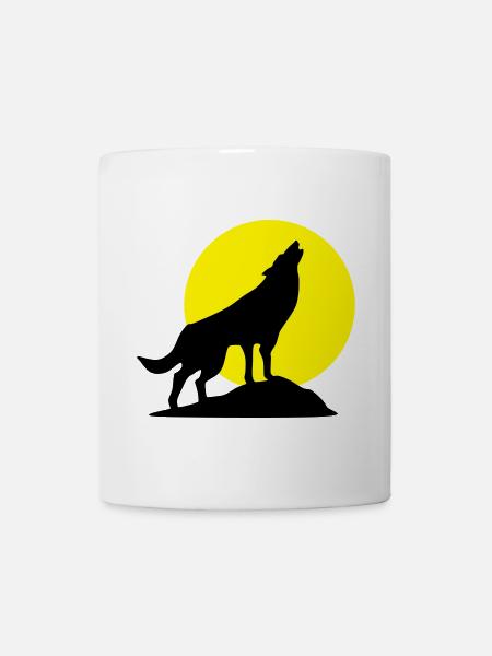 Wolf and full moon (super cheap!) - Mug blanc - blanc
