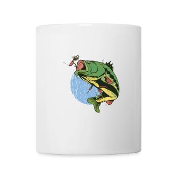 Fly fishing perch fish - Mug - white - Front