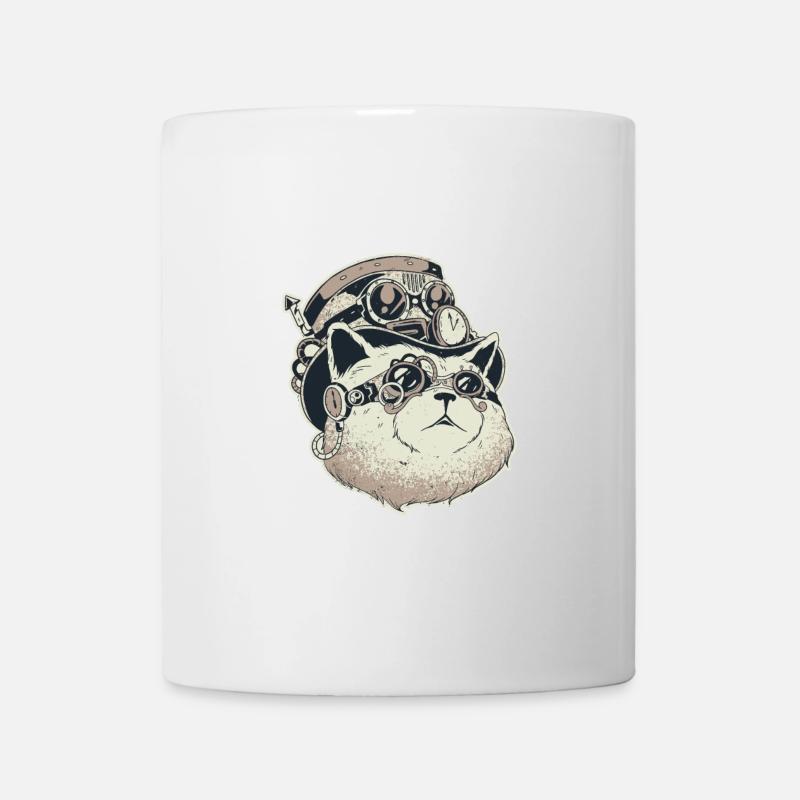 steampunk Cat - Mug blanc - blanc
