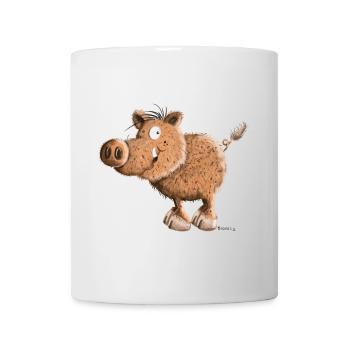 Happy Wild Boar - Comic - Mug - white - Front