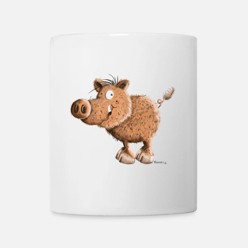 Happy sanglier - sangliers - dessin animé - Mug blanc - blanc