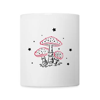 Fly agaric, fungi with stars, mushrooms - Mug - white - Front