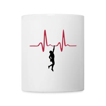 Kletterer und Herzschlag, Klettern - Tasse - Weiß - Vorne