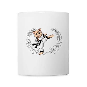 Chat judo karaté chat arts martiaux enfants - Mug blanc - blanc - Devant