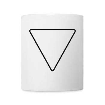 Triangle avec coins arrondis comme panneau d’avertissement - Mug blanc - blanc - Devant